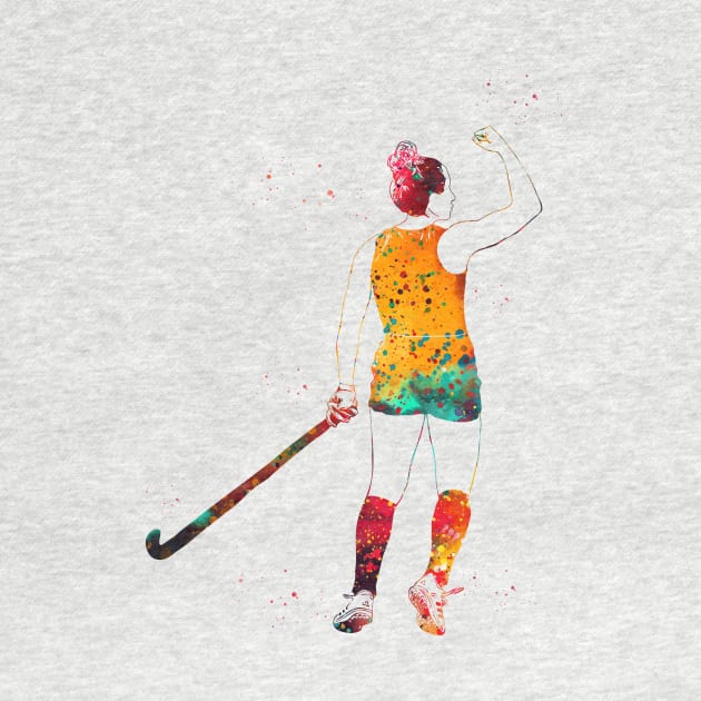 Field Hockey Player Girl by erzebeth